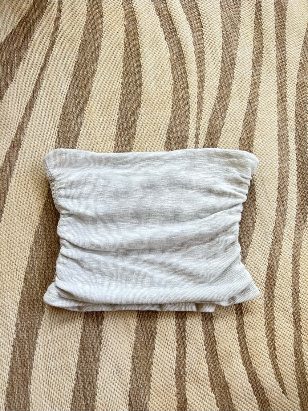 Free People Ruched White Tube Top with texture - Medium